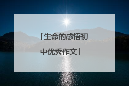 生命的感悟初中优秀作文