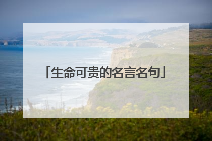 生命可贵的名言名句