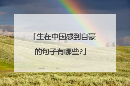 生在中国感到自豪的句子有哪些?