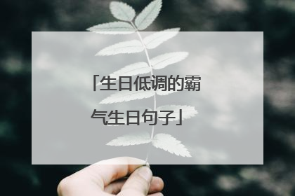 生日低调的霸气生日句子
