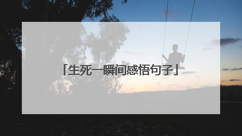 生死一瞬间感悟句子