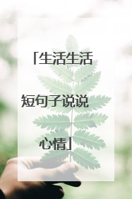 生活生活短句子说说心情
