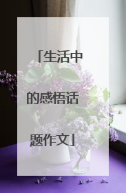 生活中的感悟话题作文
