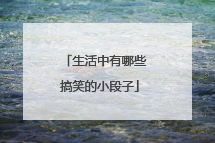 生活中有哪些搞笑的小段子