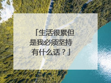 生活很累但是我必须坚持有什么话?