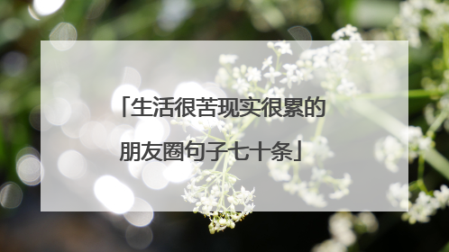 生活很苦现实很累的朋友圈句子七十条