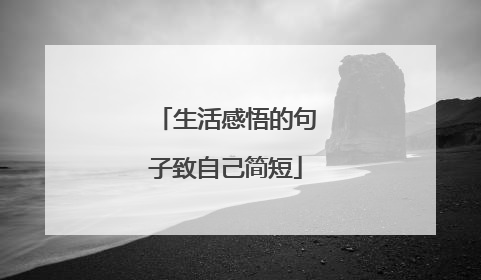 生活感悟的句子致自己简短
