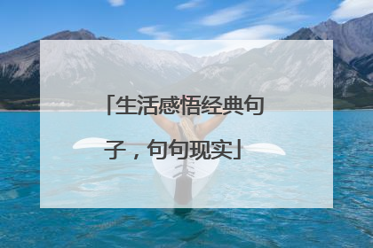 生活感悟经典句子,句句现实