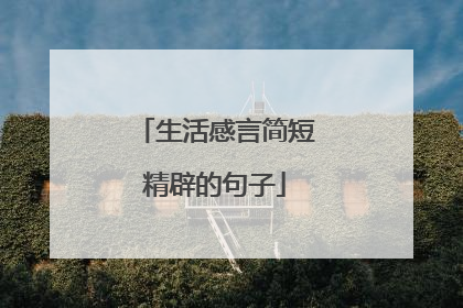生活感言简短精辟的句子