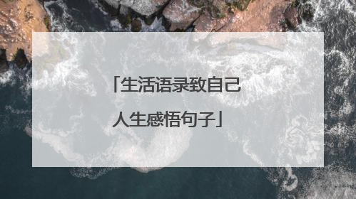 生活语录致自己人生感悟句子