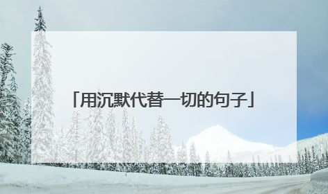 用沉默代替一切的句子