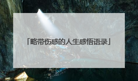 略带伤感的人生感悟语录