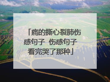 痛的撕心裂肺伤感句子 伤感句子看完哭了那种
