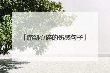 痛到心碎的伤感句子