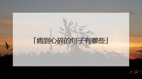 痛到心碎的句子有哪些