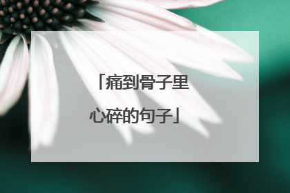 痛到骨子里心碎的句子