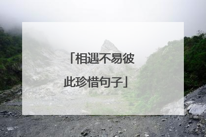 相遇不易彼此珍惜句子