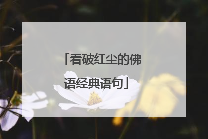 看破红尘的佛语经典语句
