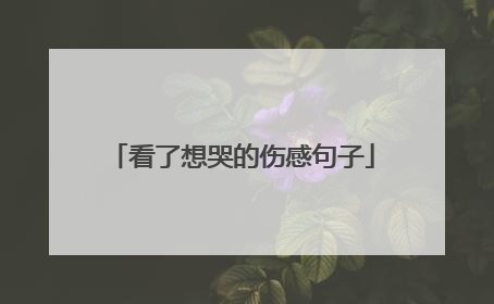 看了想哭的伤感句子