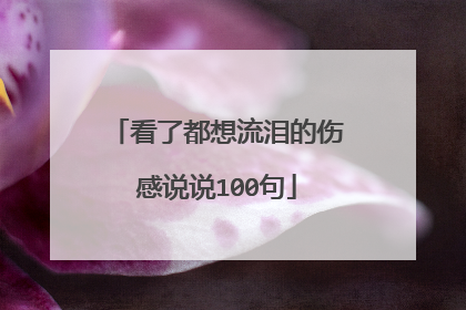 看了都想流泪的伤感说说100句