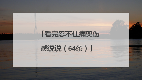 看完忍不住痛哭伤感说说(64条)