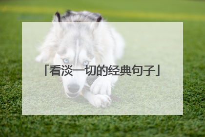 看淡一切的经典句子