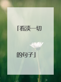 看淡一切的句子