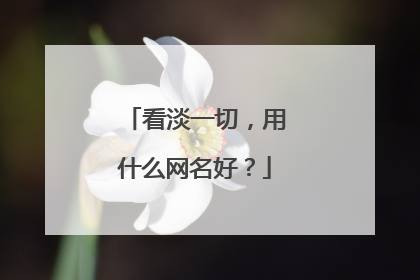 看淡一切,用什么网名好?