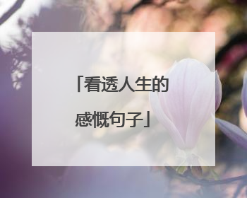 看透人生的感慨句子