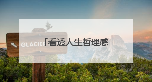 看透人生哲理感悟句子 人生哲理的句子经典