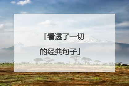看透了一切的经典句子