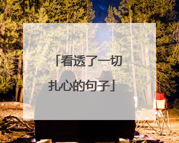 看透了一切扎心的句子