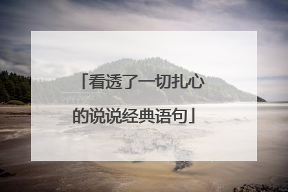 看透了一切扎心的说说经典语句