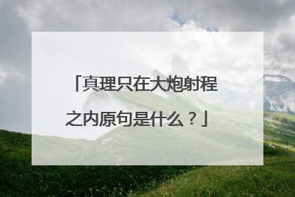真理只在大炮射程之内原句是什么?