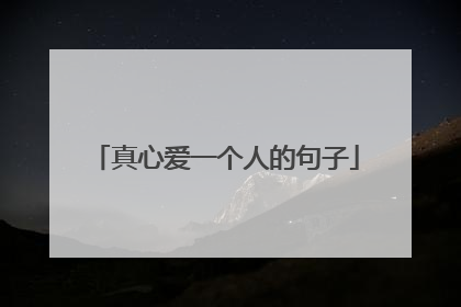真心爱一个人的句子