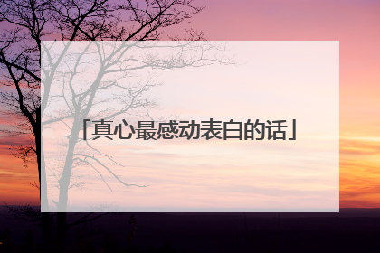 真心最感动表白的话
