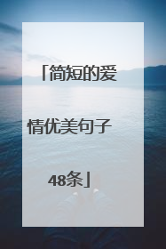 简短的爱情优美句子48条