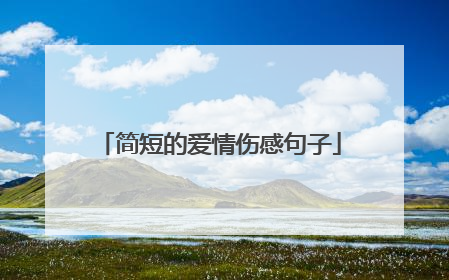 简短的爱情伤感句子