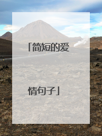 简短的爱情句子