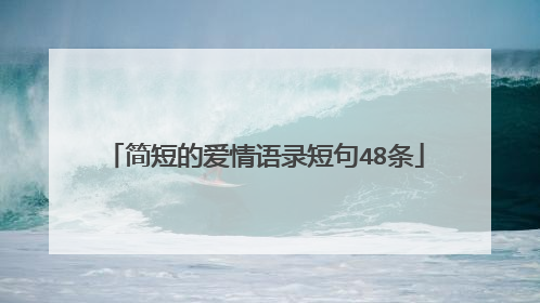 简短的爱情语录短句48条