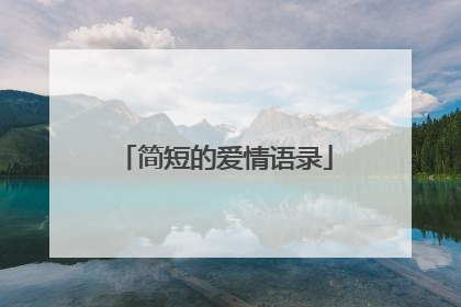 简短的爱情语录