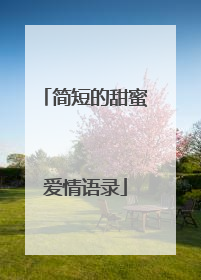 简短的甜蜜爱情语录