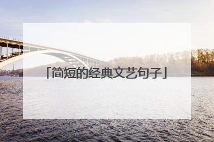 简短的经典文艺句子