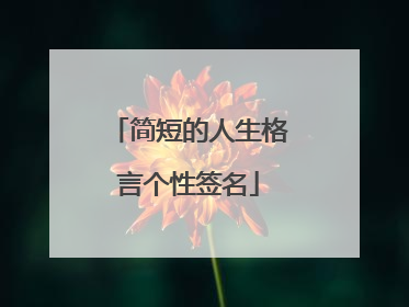 简短的人生格言个性签名