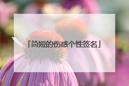 简短的伤感个性签名