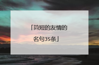 简短的友情的名句35条