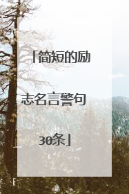 简短的励志名言警句30条