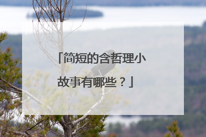 简短的含哲理小故事有哪些？