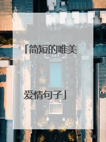 简短的唯美爱情句子