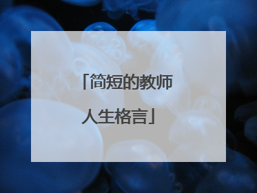 简短的教师人生格言